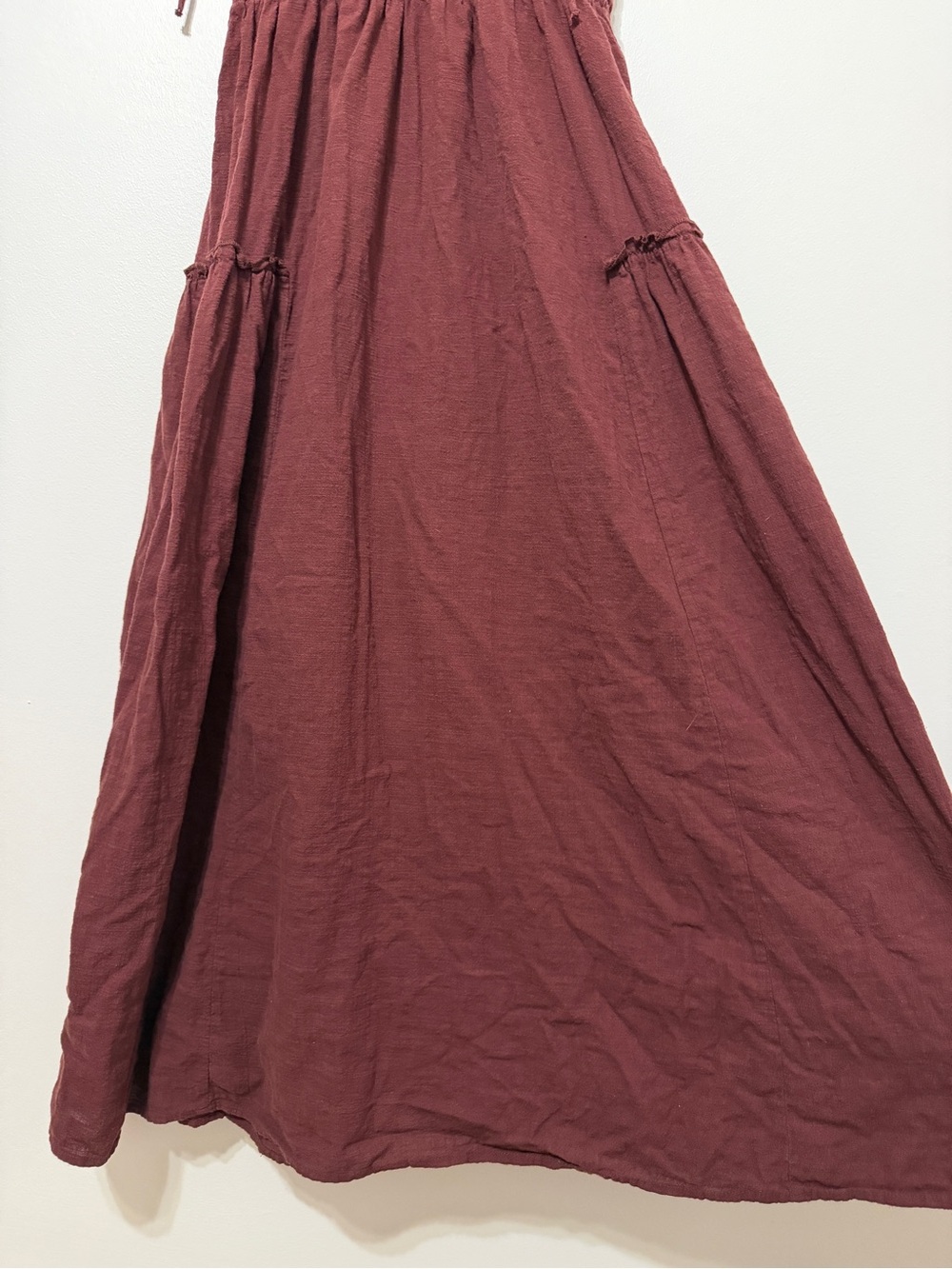 ASOS Faith Maxi Dress Size 6 Brown Fall Beach Dress Shirred Sundress - Picture 7 of 10